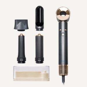 Flexispot Multi-Functional Hair Dryer (B2) Set with Attachments - Gray & Gold
